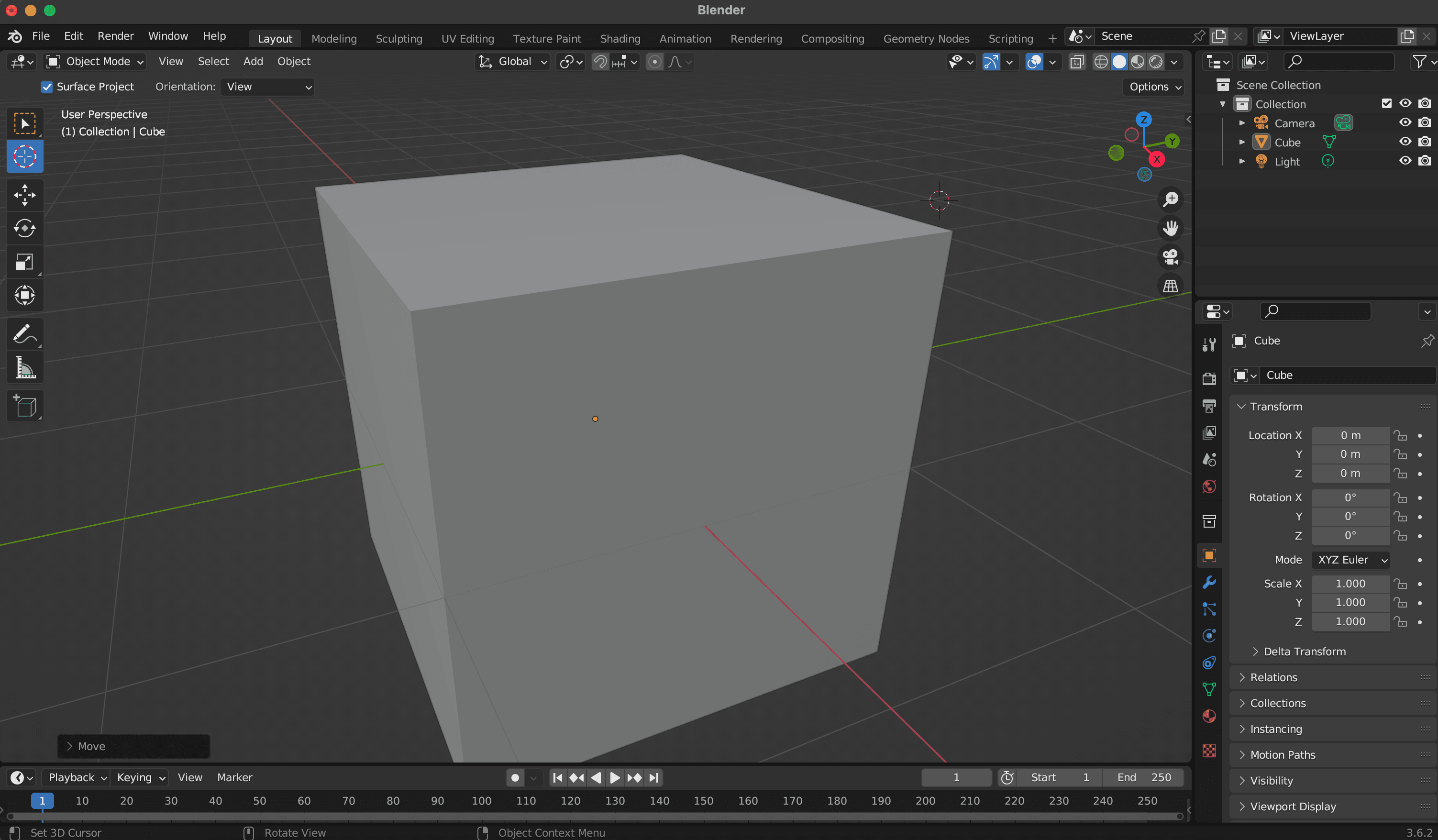 running a new blender project