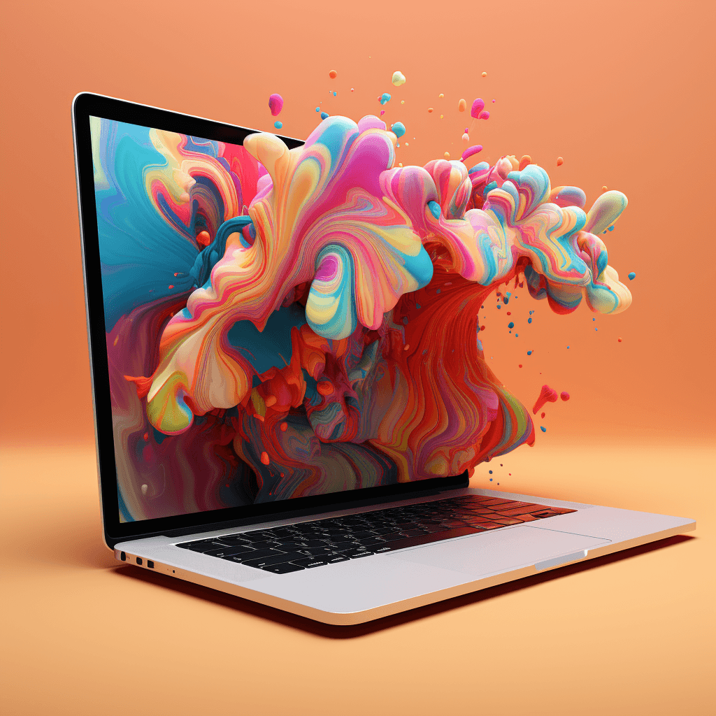 Macbook exploding with colors